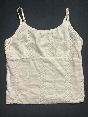 Abercrombie Kids White Eyelet Cami Top (size 7/8)
